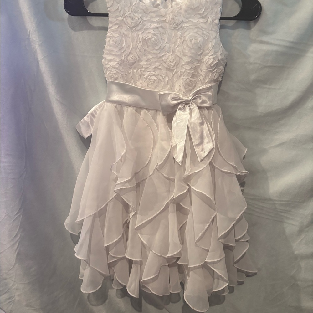 American Princess White Floral Ruffle Dress